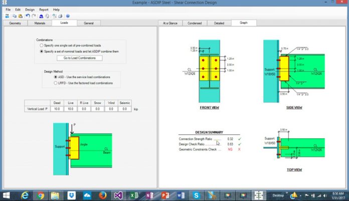 دانلود نرم افزار آنالیز و طراحی اتصالات و مقاطع فلزی ASDIP Structural Steel v4.1.5