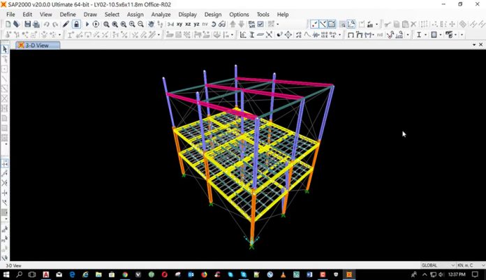 دانلود ویدیوی آموزشی مدلسازی و طراحی ساختمان 4 در طبقه در نرم افزار SAP2000 