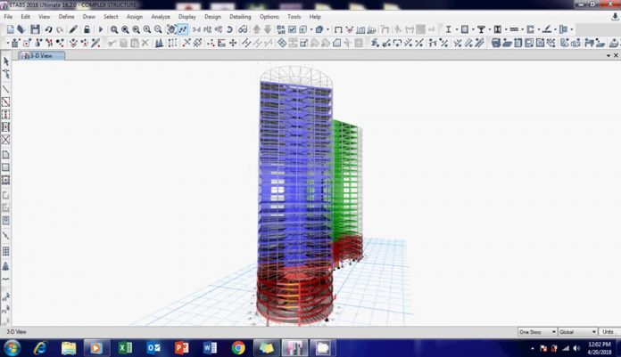 دانلود ویدیوی مدلسازی برج دوقلو به همراه پارکینگ با رمپ نیم دایره در نرم افزار ETABS