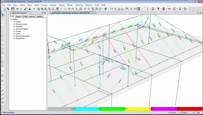 دانلود ویدیوی آموزش مدلسازی سقف شیبدار فلزی در نرم افزار ETABS 2016